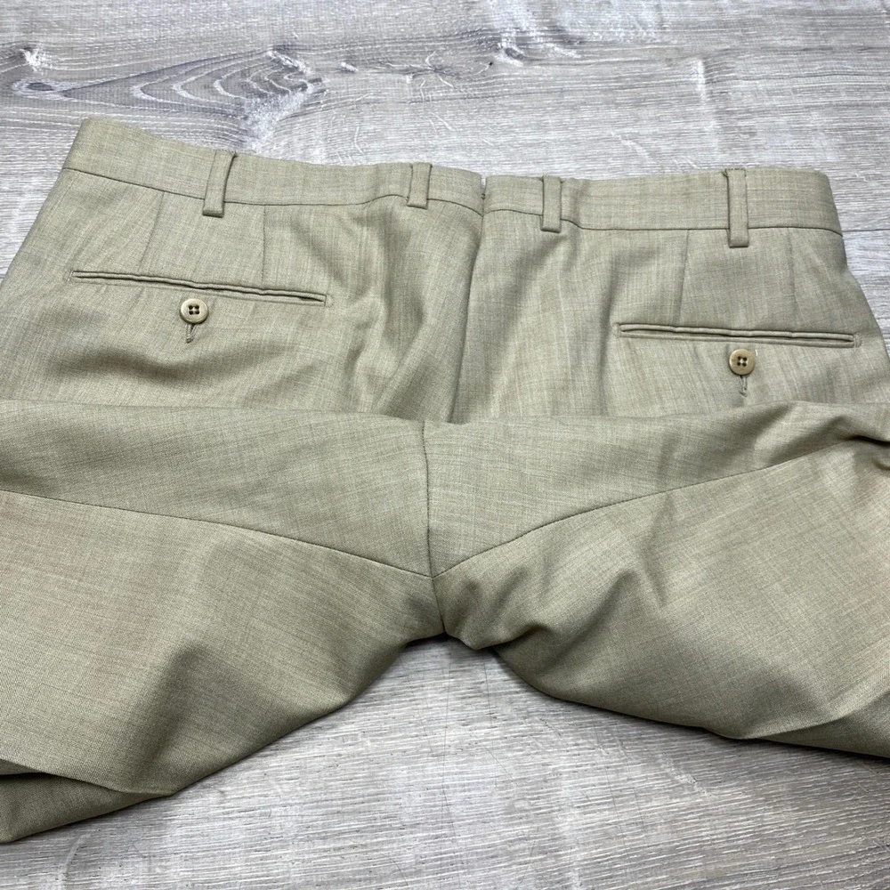 Ermenegildo Zegna Dress Pants Mens 36 Tan Wool Flat Front Luxury Business